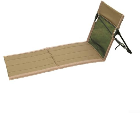 Sileduove Silla de camping plegable Silla de playa portátil Asiento plegable con respaldo de malla transpirable para sillas junto a la piscina, marco de aluminio, cojín de silla de camping (marrón)