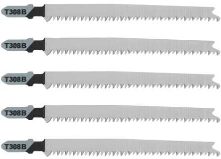 OTOTEC 5 Hojas de Sierra de Calar T308B para Madera de 2 Caras 116 X 10 Mm Compatibles con Bosch EXPERT (2608900559)