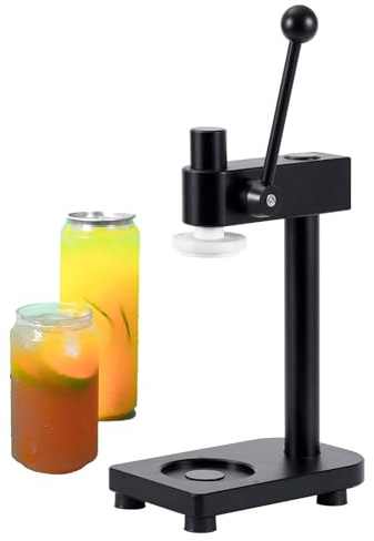 Manual Can Sealer, 20 Cans/Min Vacuum Can Sealing Machine, Diam 55mm, for Jars with Height Less Than 6.69, Beer, Juice, Coffee & Soda black