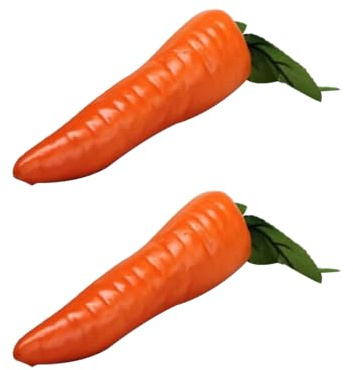 Hehglng 2Pcs Orange Artificial Vegetables Decorative Reusable Plastic Carrot Home Decor Excellent Quality and Popular Design,Fake Carrot, Fake Vegetables,Artificial Plants and Flowers