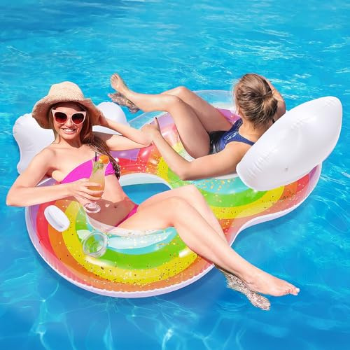 MoKo Tanning Pool Luftmatratze | Tannng Bed mit Getränkehalter, Loungesessel, Bräunungspool, Groß Schwimmbett, Solarium Loungesessel Pool Spielzeug