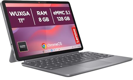 Lenovo Duet Chromebook 11” Touch IPS, Memoria 128GB, RAM 8GB, Chrome OS, Lenovo Penna e Tastiera + Folio Stand inclusi, Notebook e Tablet Convertibile per Studio e Lavoro, MediaTek Kompanio 838