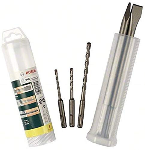 Bosch Home and Garden 2607019455 Set Misto, Pezzi, Scalpelli Punte, SDS-Plus, nero