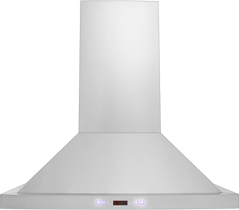 PROLINE 30-Inch Island Range Hood, Ducted, 600 CFM, Stainless Steel, LED Lights, ULTRA-QUIET Blower Motor, 6 Speed, 3-Year Warranty, Dishwasher-Safe Filters, PLFI 520.30, Kitchen Hood
