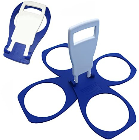 CarryAround Fold Away Cup Carrier/Caddy [MADE IN UK] [BLUE] Take-Out Coffee Soft Drink Pint Beer Beverage Holder, Sturdy Reusable Pocket Size, Festival Sports Gigs - Easy & safe 2,3,4 cups