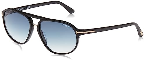 Tom Ford Herren FT0447 01P 60 Sonnenbrille, Schwarz (Nero Lucido/Verde Grad)