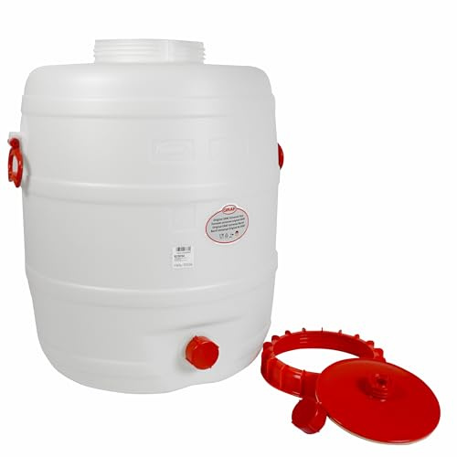 Graf Getränkefässer Saftfässer Kunststoffässer 10-500 Liter (Graf Getränkefass Rund 80 Liter ohne Zubehör)