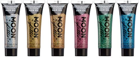 Moon Glitter - Holografisches Glitzer-Haargel - 20ml - Set mit 6 Farben