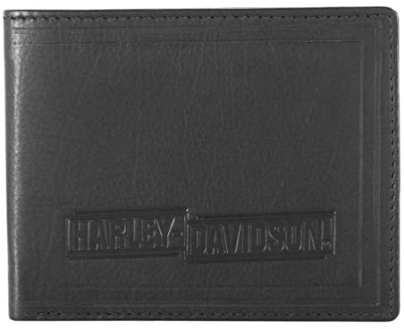 Harley-Davidson Men's Drag Race Bi-Fold Leather Wallet w/RFID HDMWA11675