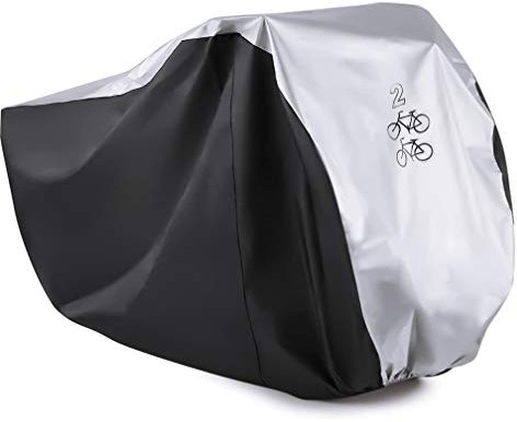 WooZuu Bike Cover for 2 Bikes, 190T Nylon Bike Covers for outside storage Anti Dust Rain UV Protection Waterproof Bicycle Cover for Mountain Road Bikes