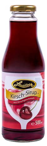 Kirsch-Sirup, der Lausitzer Fruchtsirup / Cherry Verdünnungssaft mit 6x500ml in der Glasflasche