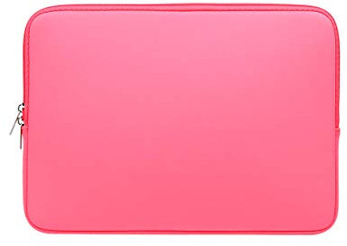 RAINYEAR 14 Pouces Housse pour Ordinateur Portable Housse de Protection étui de Transport Compatible avec 15 Pouces Macbook Air M2 M3 M4, 14 Pouces Ordinateur Portable Ultrabook Chromebook(Rose Vif)
