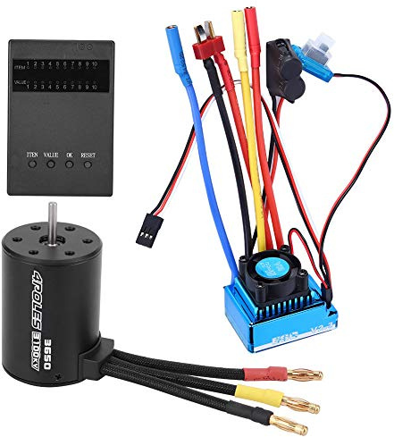 3650 Motor Combo, 3100 KV Motor + Program Card + 45 A/60 A/80 A/120 A Brushless ESC Set Fit für 1/10 RC Car Part(80 A)