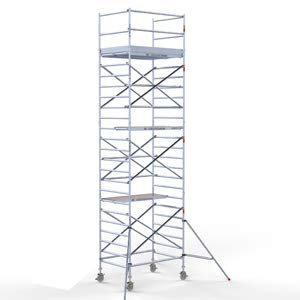 AC Steigtechnik PRO-L 200 Aluminium-Rollgerüst 8m Arbeitshöhe, Konfiguration für Wandstand (8,30 m Arbeitshöhe)