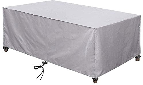 BBMMCLL Gartenmöbel Abdeckung,360x220x100cm(141.7x86.6x39.4in) ​Wasserdicht atmungsaktiv und UV-stabilisiert Winddicht Winterfest Staubdicht 420D Oxford Stoff Schutzhülle Gartentischabdeckung Silber