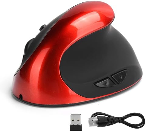 Ergonomische Maus, 6 Tasten Optische Vertikale Maus Kabellose Ergonomische Büro Gaming computermaus 1600DPI Rechte Hand Stille Maus 2.4Ghz Optische Maus mit USB Ladekabel für Laptop Desktop PC