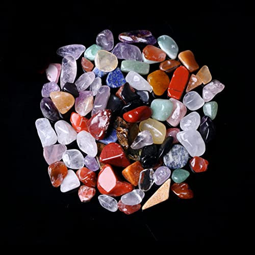 LIJUCAI 50g 3 Tailles Naturel Mixte Quartz Cristal Pierre Roche Gravier spécimen réservoir décor Pierres et minéraux naturels, 7 à 9mm