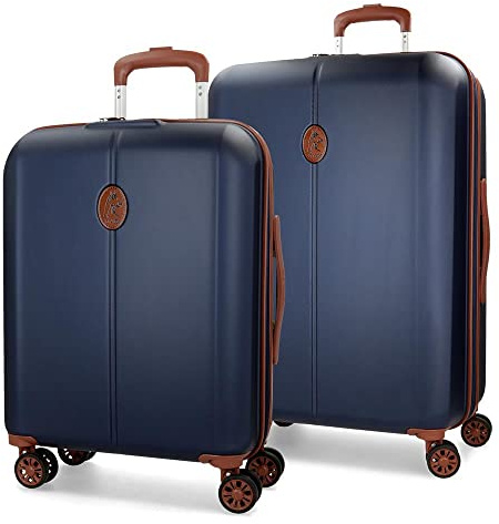 El Potro Ocuri Juego de Maletas Azul 55/70 cms Rígida ABS Cierre TSA Integrado 118L 6,98 kgs 4 Ruedas Dobles Equipaje de Mano