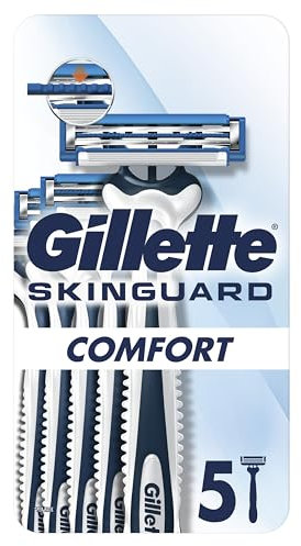 Gillette SkinGuard Sensitive Rasoio Usa E Getta, Clinicamente Testato Per Le Pelli Sensibili, 5 Pz