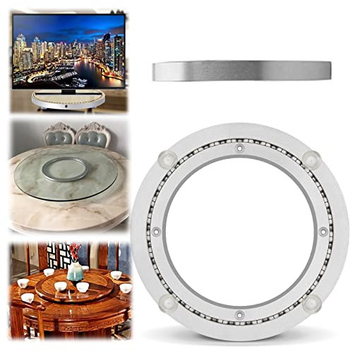 RHSH Lazy Susan Drehlager, Kugellager Drehtisch,Drehscheibe Kugellager,360 Grad Aluminiumlegierung,für TV Tischplatte Drehteller Kugellager (Color : Silver, Size : 200mm (8 inches))