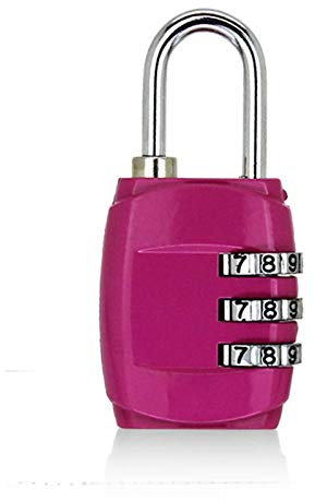 Lucchetti per Bagagli, Lucchetto con Combinazione A 3 Cifre, Lucchetti di Sicurezza Senza Chiave, Lucchetto per Valigia da Palestra, per Armadietto da Palestra Zip per Bici, Rosa