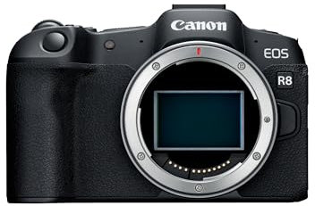 Canon EOS R8 Systemkamera - Spiegellose Vollformat Kamera (Digitalkamera mit Autofokus und Motiverkennung für Augen Tiere Fahrzeuge, 4k Videokamera, 40 Bilder pro Sekunde, WiFi, Touchscreen)