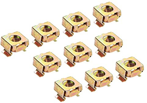 PATIKIL M5 Cage Nuts Carbon Steel Zinc Plated for Server Rack Cabinets, Yellow Zinc Pack of 30