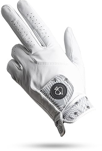 Pins & Aces - Palm Sunday Golf Glove Design - Premium AAA Cabretta Leather, Long-Lasting Durable Tour Glove for Men or Women - Premium Leather Golf Glove Left & Right Hand (X-Large, Left)