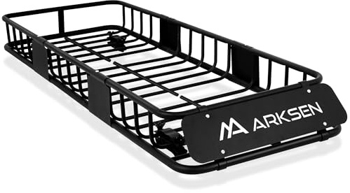 ARKSEN 64x23x6 Skinny Roof Rack Basket | 150Lbs, Heavy Duty Weather Resistant Top Mount Slim Luggage Rack for Car, Truck or SUV, Camping Gear