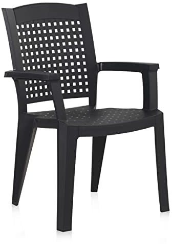 PEGANE Lot de 6 chaises de Jardin empilables en résine Coloris Gris - Longueur 59 x Profondeur 60 x Hauteur 87 cm