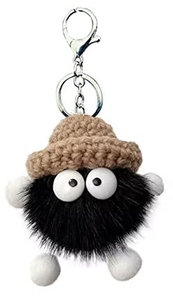 ViWaVee Schlüsselanhänger mit Karabiner with Niedlich Weicher Plüsch für Auto, Motorrad, Anhänger & Glücksbringer für Rucksackdekorationen, Handtaschendekorationen & Geldbörse.(Schwarz)