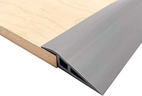jackfru 1M/2M/3M Selbstklebend üBergangsprofil Abdeckleiste Breite: 7cm, Boden&Teppich für Teppich Schwellenübergang Höhe weniger als 15mm (Grau-1M)