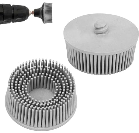 Disque à Poils de 2 Pouces Disque à Poils Abrasifs Grain 25 000 Tr/min Disque de Fixation de Tige En Carbure de Silicium Pour le Polissage, le Nettoyage Et L'élimination des Revêtements Tenaces(Gris)