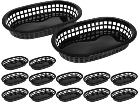 HOLIDYOYO Contenitori Resistente e Traspirante Neri per Fast Pezzi in Contenitore per Fritte e Snack per Casa e Buffet