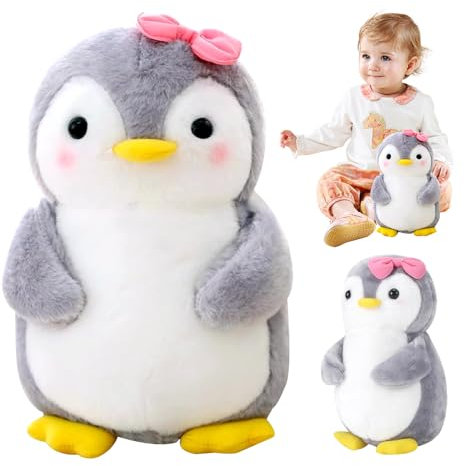 KBIBCK Kuscheltier Pinguin Plüschtier für Kinder, Pinguin Stofftier Plüschtier, Kuscheltier Plüschpuppen, Geschenk für Jungen Mädchen Babys, 25 cm (Pink)