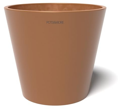POTS&MORE Vaso per piante Conico 20 (diametro 20 cm, forma rotonda, colore terracotta, altezza 18 cm, vaso in plastica, per piante da appartamento) VP012003