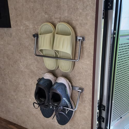 Safoner Scarpiera pieghevole per camper, in alluminio, mensola da parete, efficiente supporto e scaffale per varie scarpe, accessori essenziali per l'organizzazione di rimorchi da viaggio, confezione