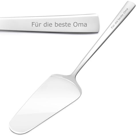 Maverton Tortenheber mit Gravur - Kuchenheber aus Edelstahl - Küche Dekoration - für Torten Kuchen Muffins Pizza Quiches - für Frauen - zum Geburtstag - zum Einzug - personalisiert -