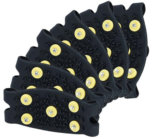 SAFIGLE 3 Paar Eisgreifer Für Schuhe Mit Rutschfesten Stahlspikes Elastische Winter Steigeisen Für Wanderschuhe Und Outdoor Aktivitäten Sicherer Halt Auf EIS Und Schnee