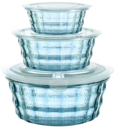 Wzxksoac Contenitori per Frutta in Plastica con Ciotola per Zuppiera Contenitore in Plastica Trasparente Contenitore in Plastica Contenitore Sigillato Blu
