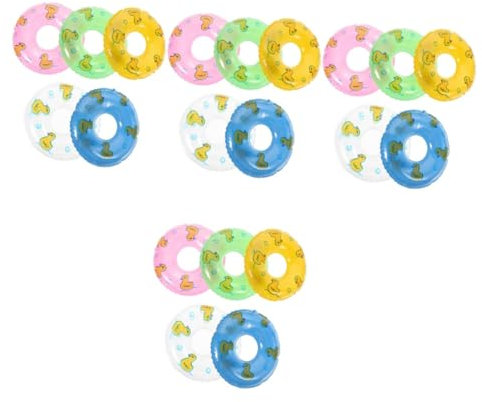 UPKOCH 20pcs Mini Swim Rings for Doll House Miniature Swimming Pool Inflatables Toys Mini Decorations