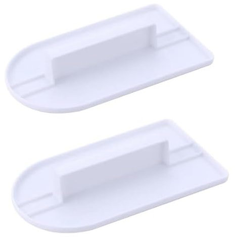 2 herramientas de plástico blanco para fondant con asa, decoración de pasteles, pulidor, raspador de glaseado, herramienta de alisado de superficie de tartas, herramienta de alisado de superficie de
