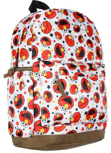 INTIMO Sesame Street Elmo Backpack – Kids School Bookbag with Laptop Sleeve, Padded Straps & Side Water Bottle Pockets
