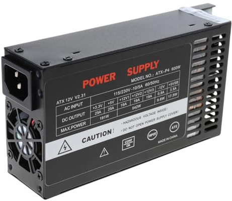 Fuente de alimentación modular, eficiente de 110-264 V, 600 W, para sistemas ITX, protección contra sobrecorriente y cortocircuitos