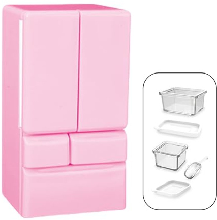 Qsvbeeqj Juego ingenioso refrigerador miniatura muebles modelo hacer juguetes para niños con juego de rol realista y funcional juguete de cocina