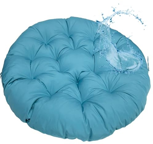 Generisch Rundes Papasansessel Kissen Wasserdicht Sitzkissen Hängesessel Outdoor/Indoor Bodenkissen Kissen für Schwenksessel, Korbsessel Outdoor Gartenmöbel Sitzauflage Auflage(Blau,100x100cm)