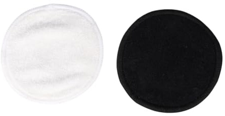 HONMEET 12 Stück Wiederverwendbare Bamboo faser Abschminkpads mit Schwarzen und Weißen Reinigungspads Waschbare Makeup Entferner Wattepads mit Baumwollnetzbeutel für Sanfte