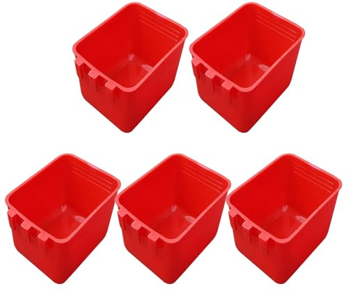 AMISENK Paquete de 5 comederos para pájaros, tazas de comida para aves de corral y pájaros, suministros para mascotas, alimentador de pollo, jaula, comederos para pájaros