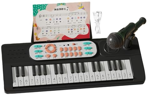 Tastiera per pianoforte | Strumento musicale 37 tasti di apprendimento ricaricabile con microfono - Tastiera per 2 modalità di gioco | Regalo per ragazze e ragazzi per Natale e compleanno