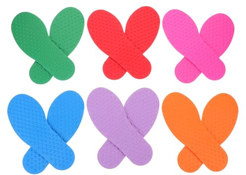 Gogogmee Marcadores de Entrenamiento Deportivo de Goma Antideslizante para 6 Pares Multicolor Rojo Azul Verde Morado Rosa Naranja Juguetes Sensoriales para Aula y Actividades al